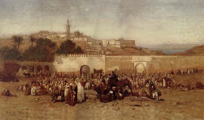 Louis Comfort Tiffany Market Day Outside the Walls of Tangiers oil painting image